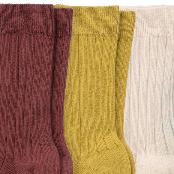 Topomini Pure Collection 3 Paar Baby Socken mit Rippstruktur