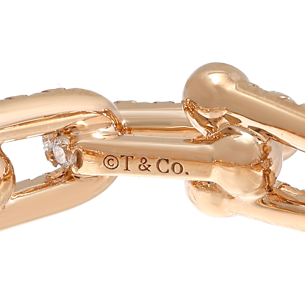 Tiffany & Co. Hardware Link Ring 18K Rose Gold Diamond
