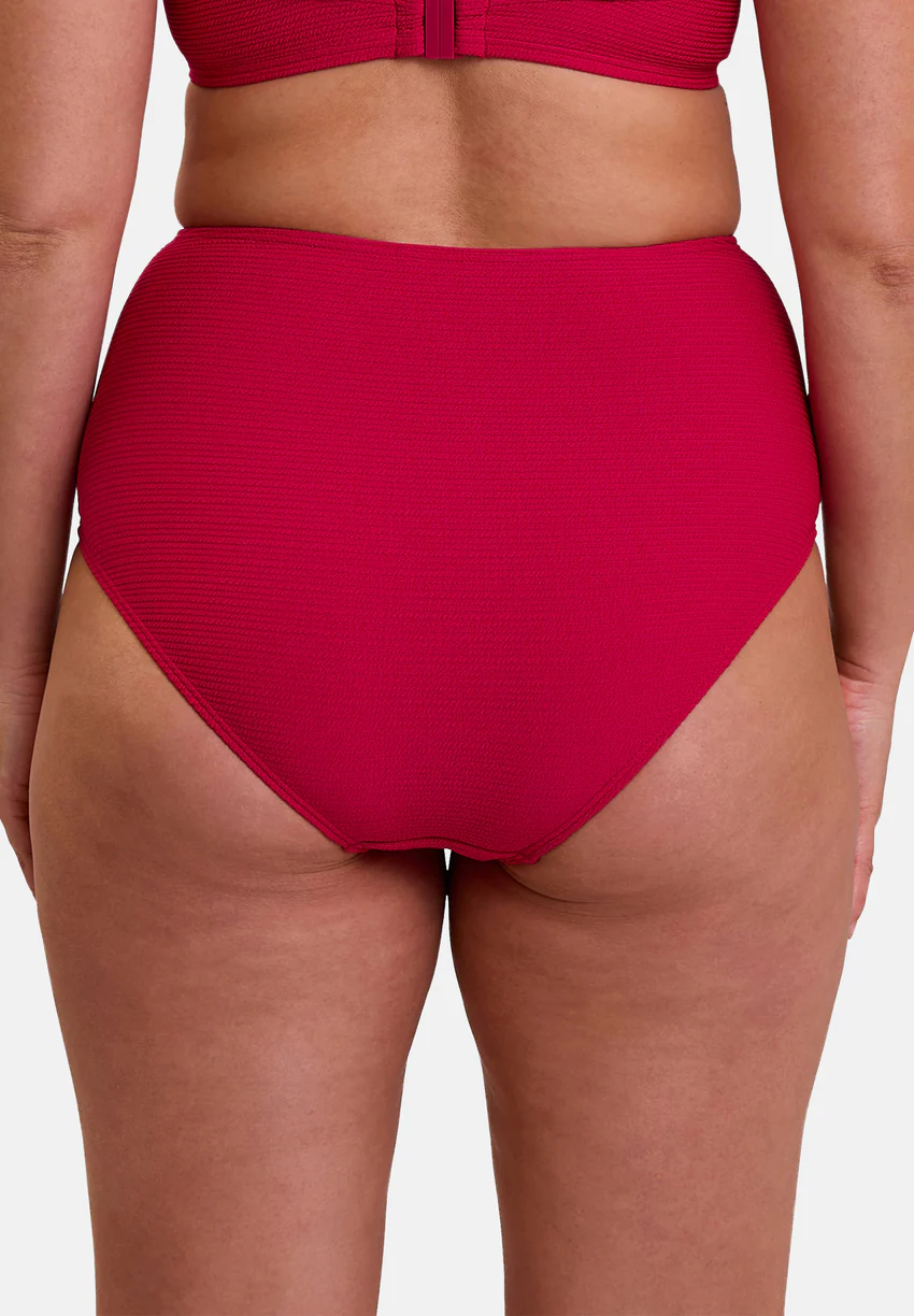 Culotte de bain taille haute Glamourous Textured Cerise