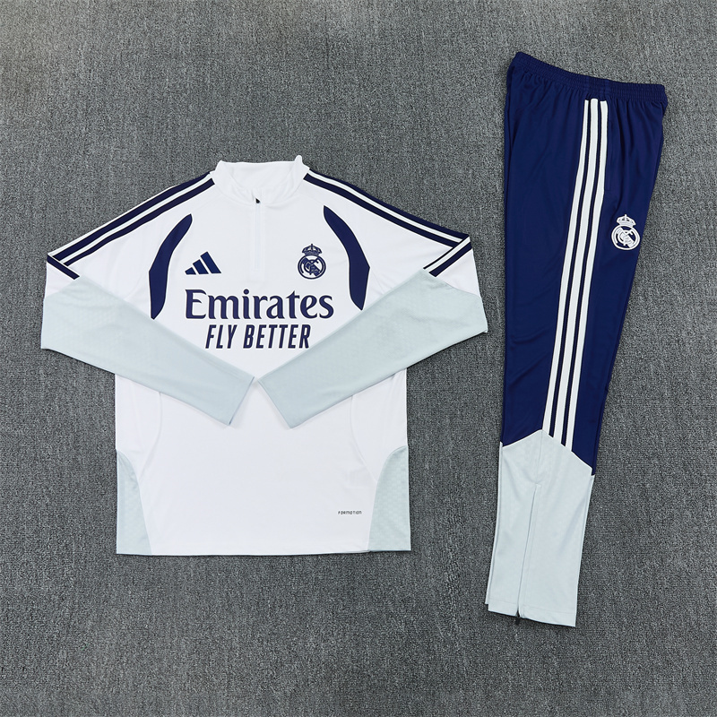 Adult / Kids 2627 Real Madrid Half Zipper Training Suit