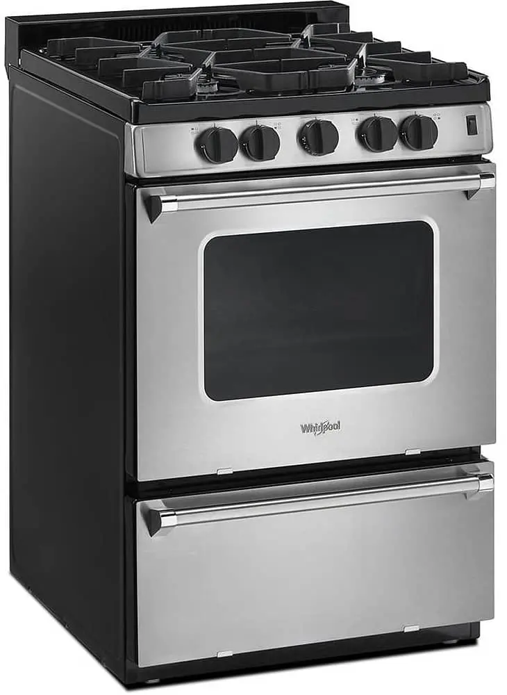 Whirlpool ADA 24 Stainless Steel Freestanding Gas Range With Sealed Burners