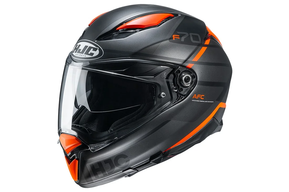 HJC F70 Tino Motorcycle Helmet Orange/Black XS