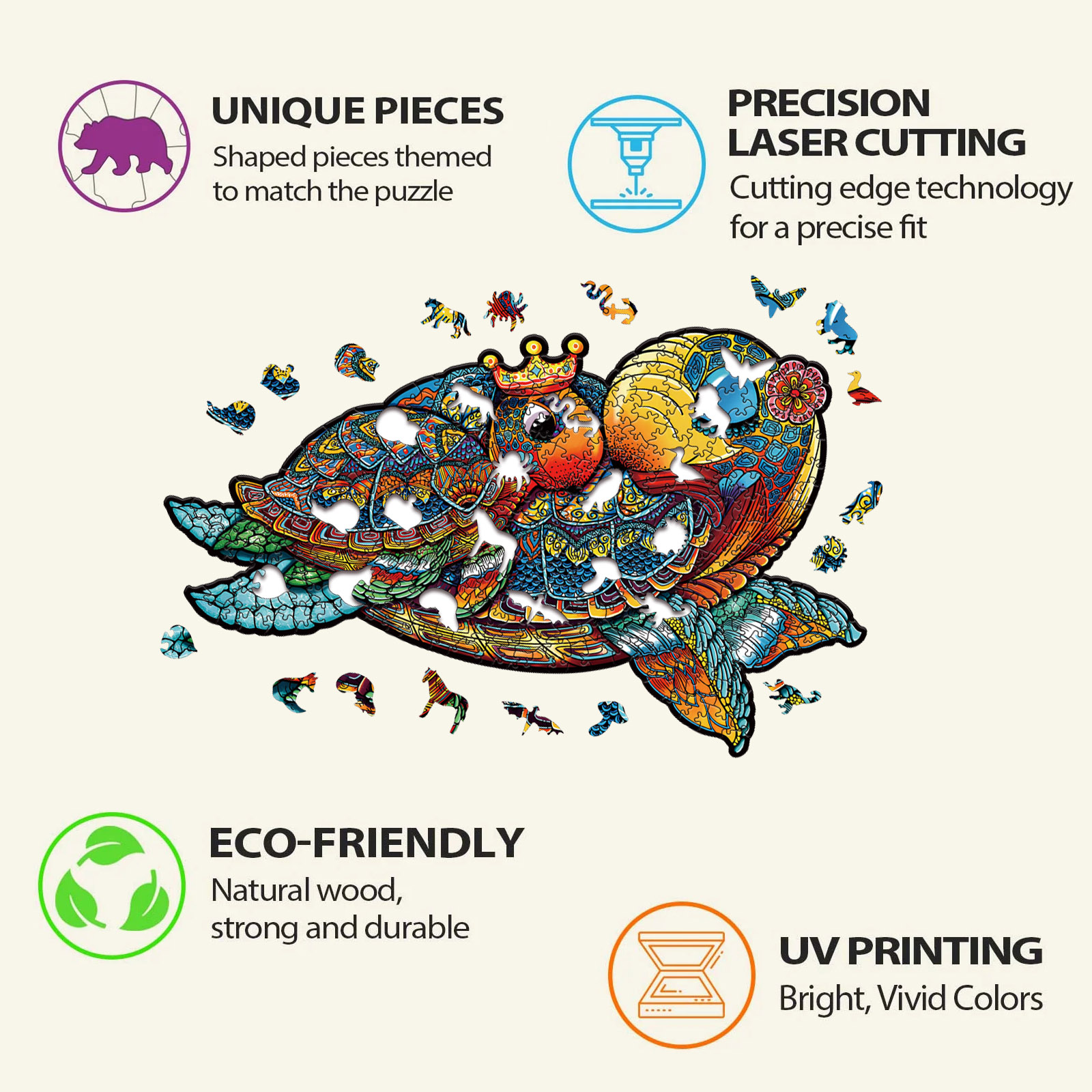 Animal Wooden Puzzle-Lovely tortoise