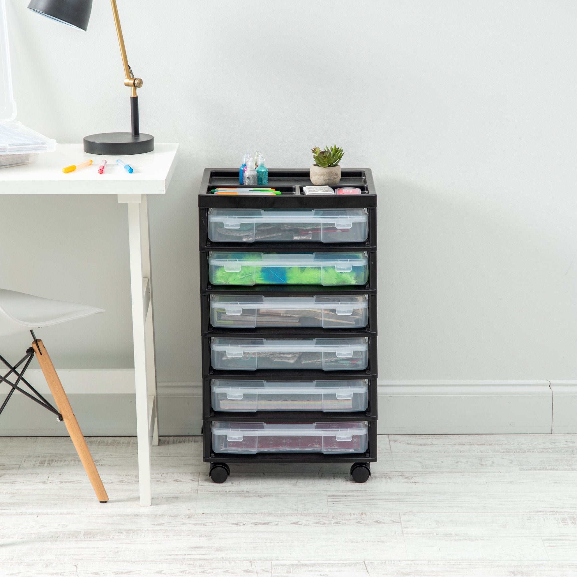 Iris 6 Case Rolling Scrapbook Cart