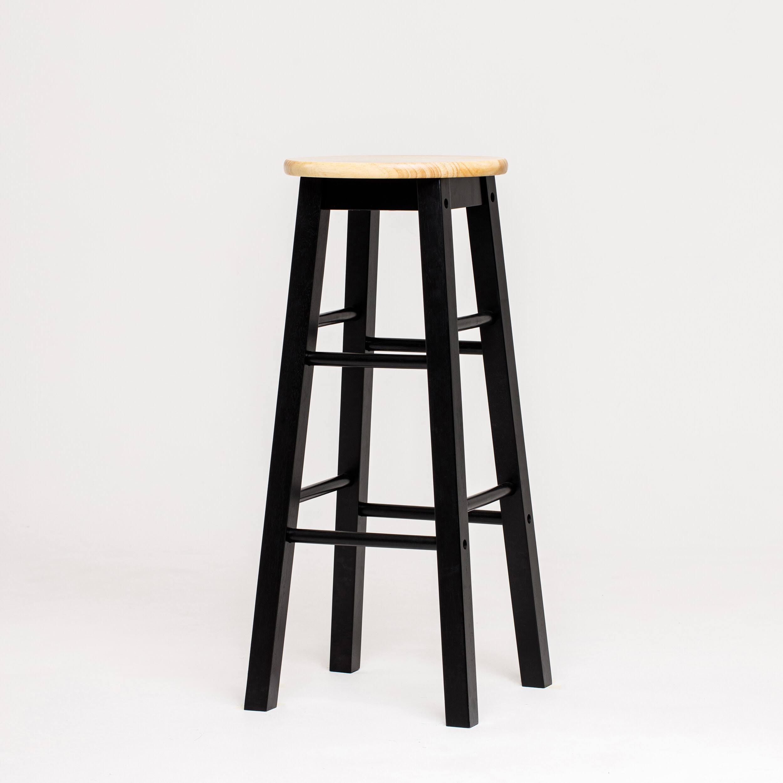 Mavka 29x22 Bar Stool with Round Natural Seat - White