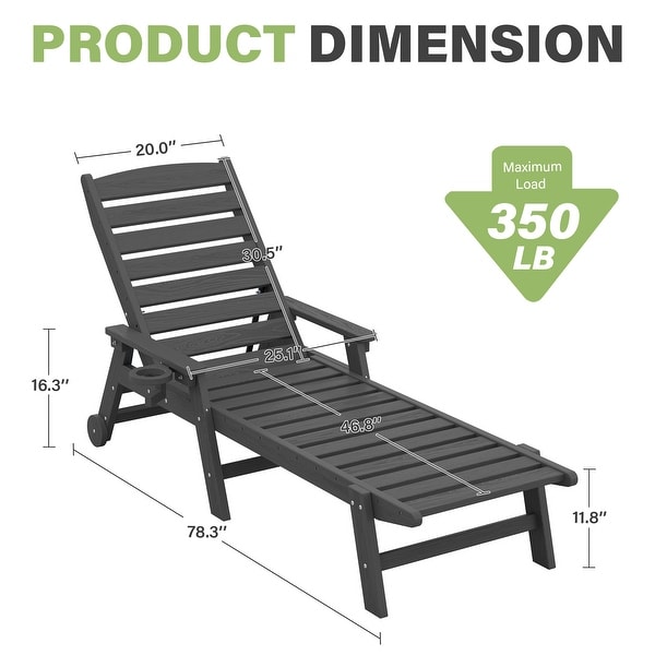 HDPE Frame Adjustable Backrest Patio Lounge Chair