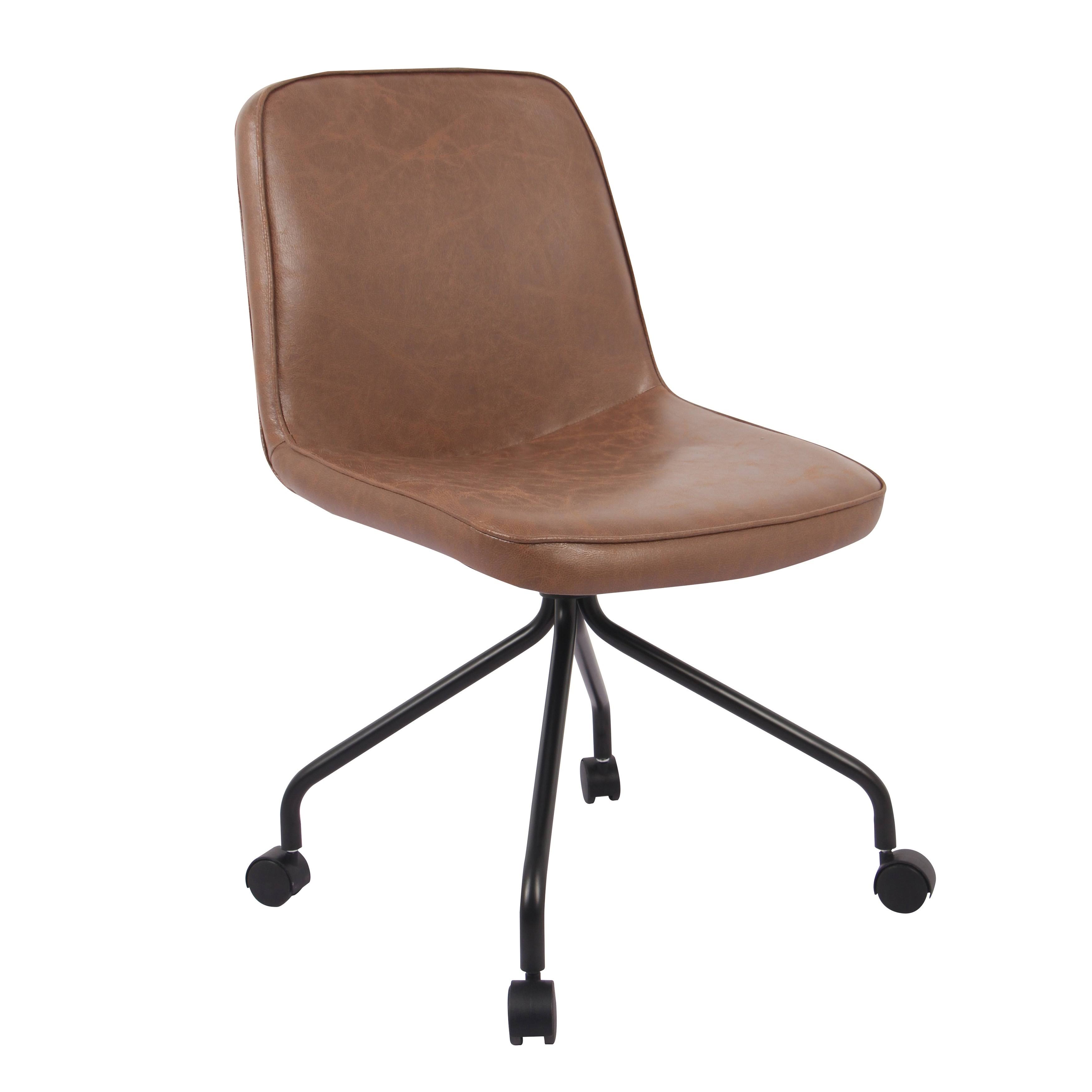 WOVENBYRD Modern Armless Rolling Home Office Chair - Brown