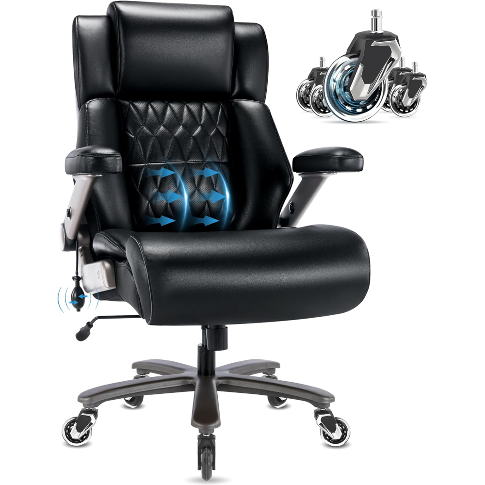 Big & Tall Office Chair, 700LBS, Lumbar Support, 3D Arms, Ergonomic Design