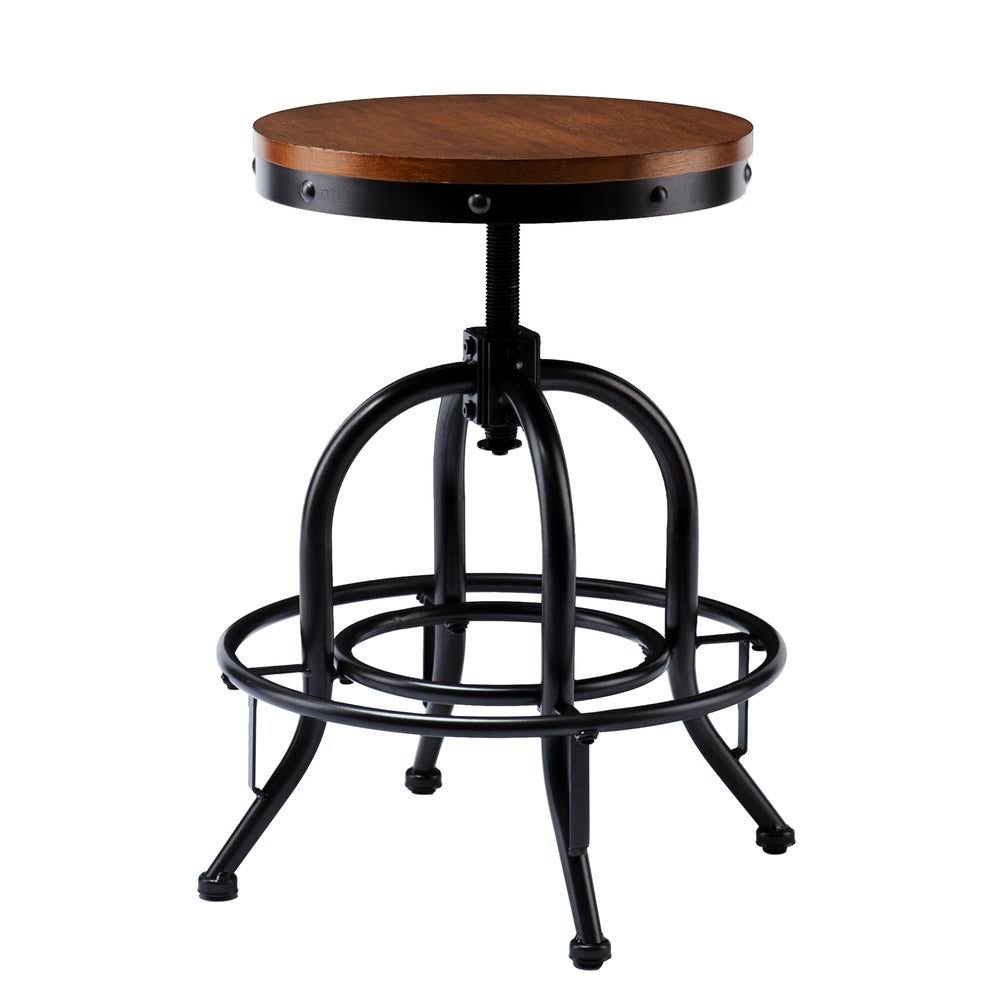 Carbon Loft Horstmann Dark Pine/Black Industrial-style Adjustable Stool (OS3542CB)