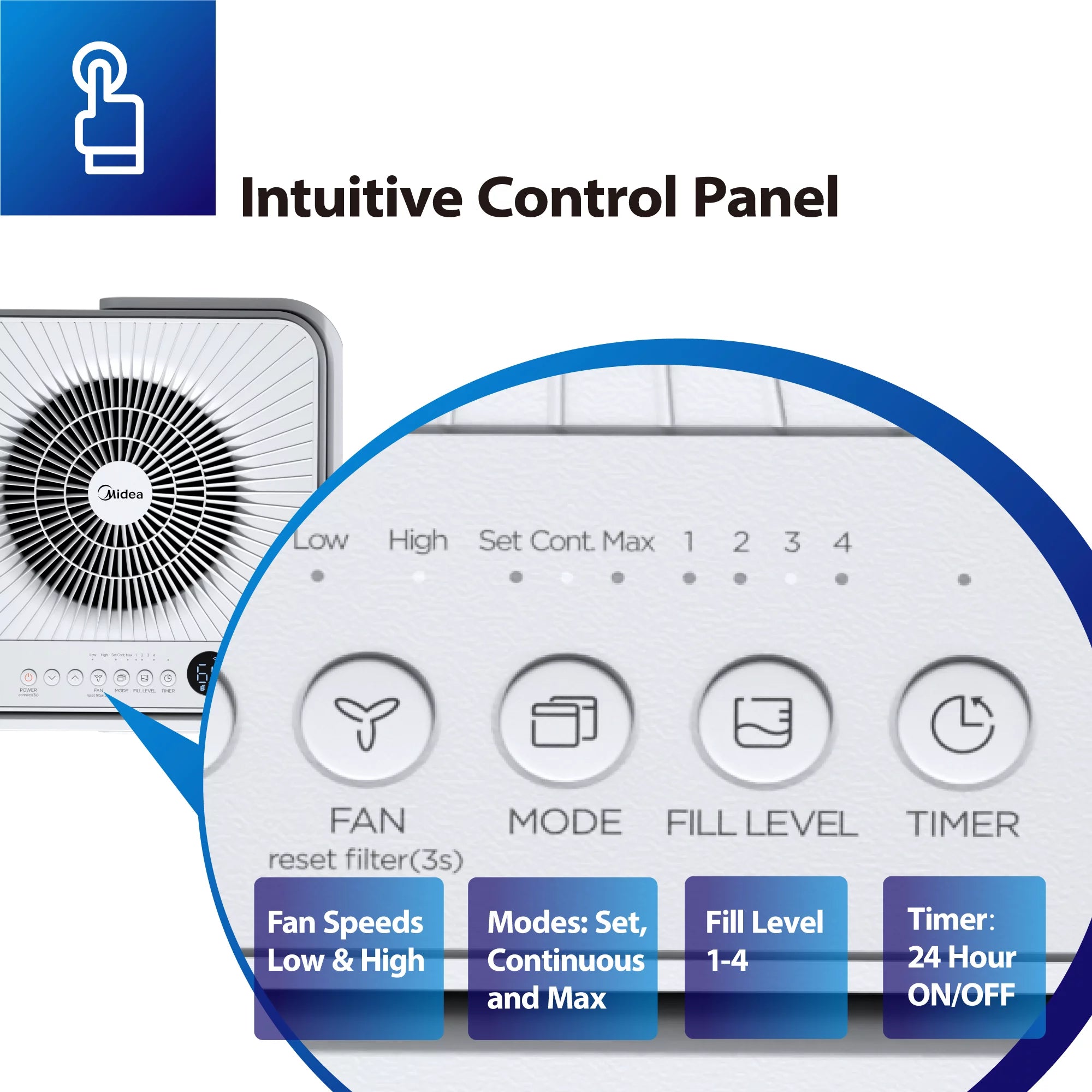 Midea Cube 20-Pint Smart WiFi Dehumidifier， Coverage up to 2，000 sq. ft.
