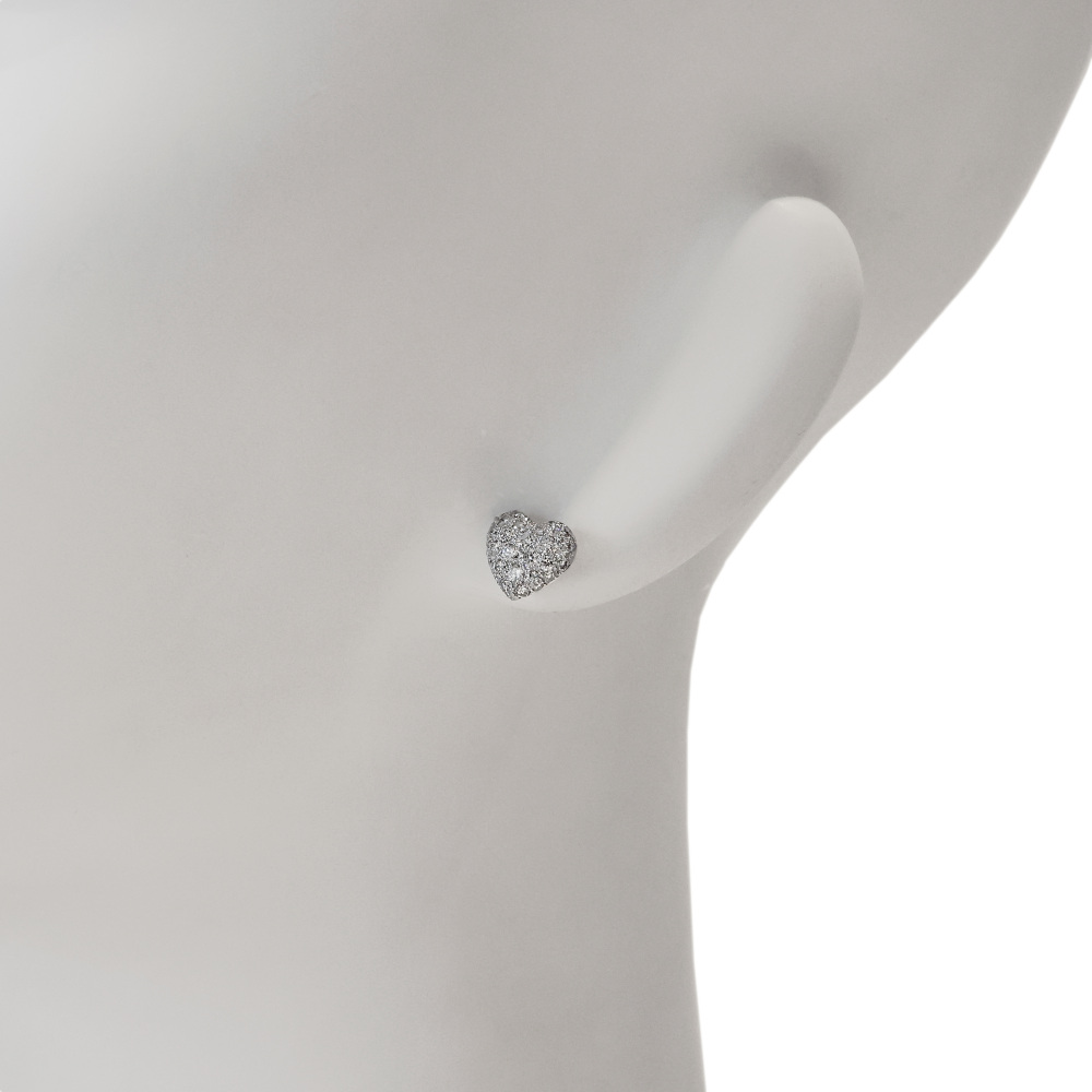 Cartier Heart Earrings 18K White Gold