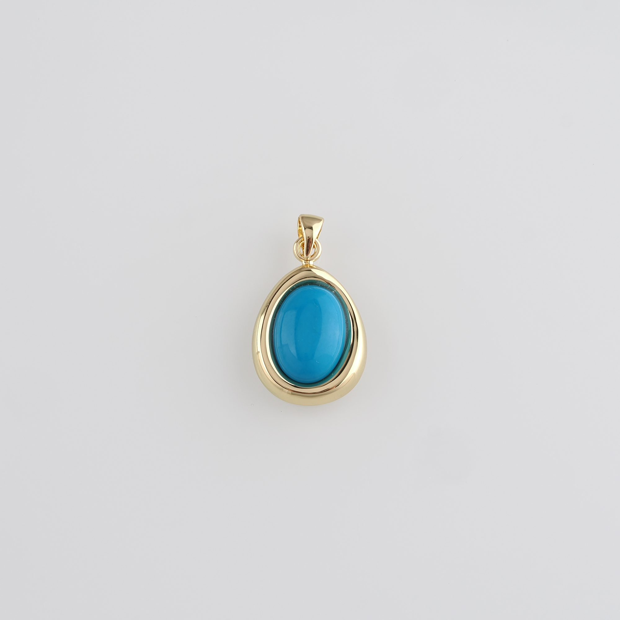 18K Gold Filled Teardrop Pendant,Natural Stone Charm Earrings Necklace for DIY Jewelry Making Supply