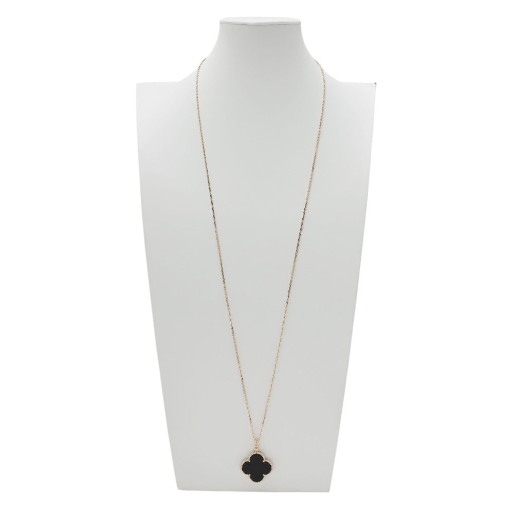 Van Cleef & Arpels Magic Alhambra Necklace 1 Motif 18K Yellow Gold Onyx VCARO49M00