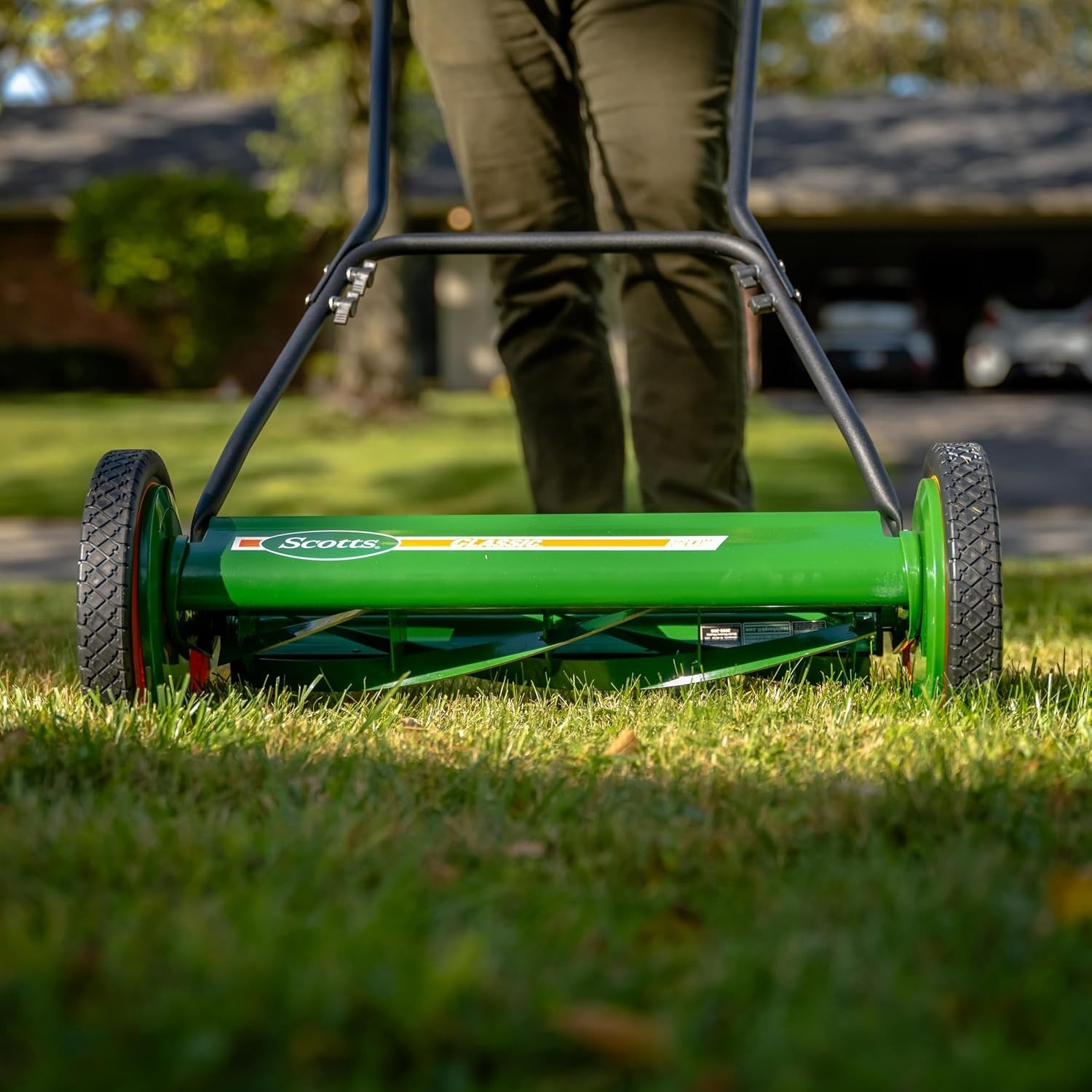 20-Inch 5-Blade Classic Push Reel Lawn Mower, Green