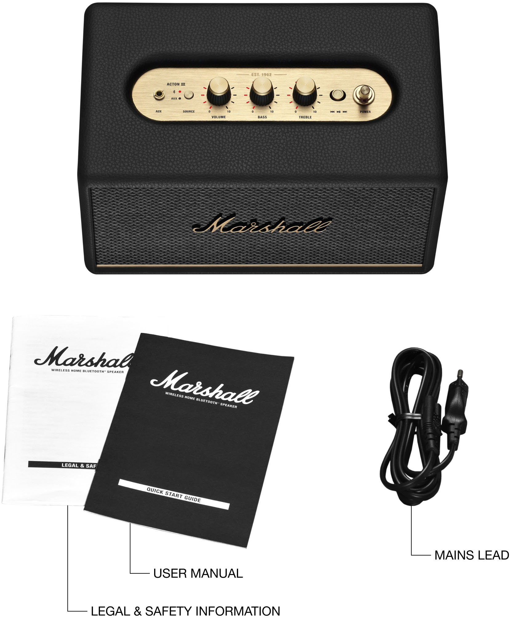 Marshall - Acton III Bluetooth Speaker - Black