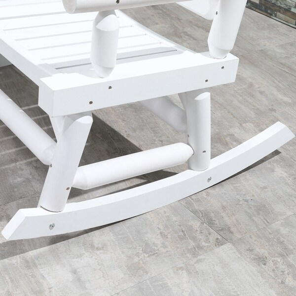 Outsunny 2Person Wooden Rocking Chair Rocker Bench with Relaxing Swinging Motion