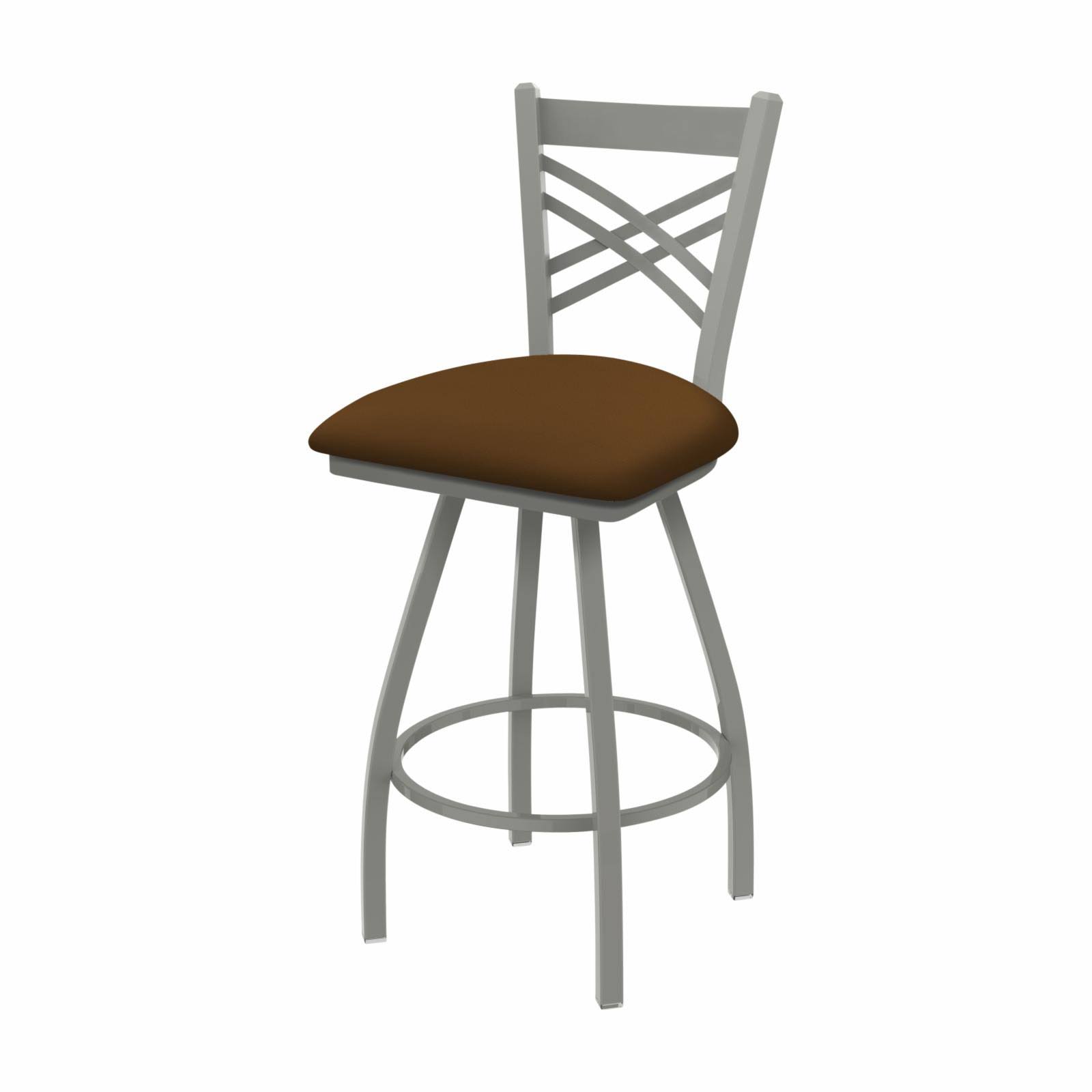 Holland Bar Stool XL 820 Catalina Anodized Nickel Swivel Stool with 25x22 Allante Beechwood Seat
