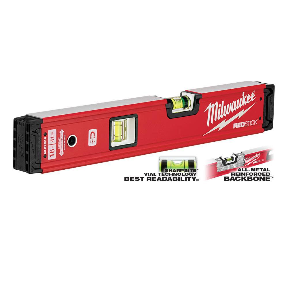 Milwaukee 16 in. REDSTICK Magnetic Box Level MLBXM16