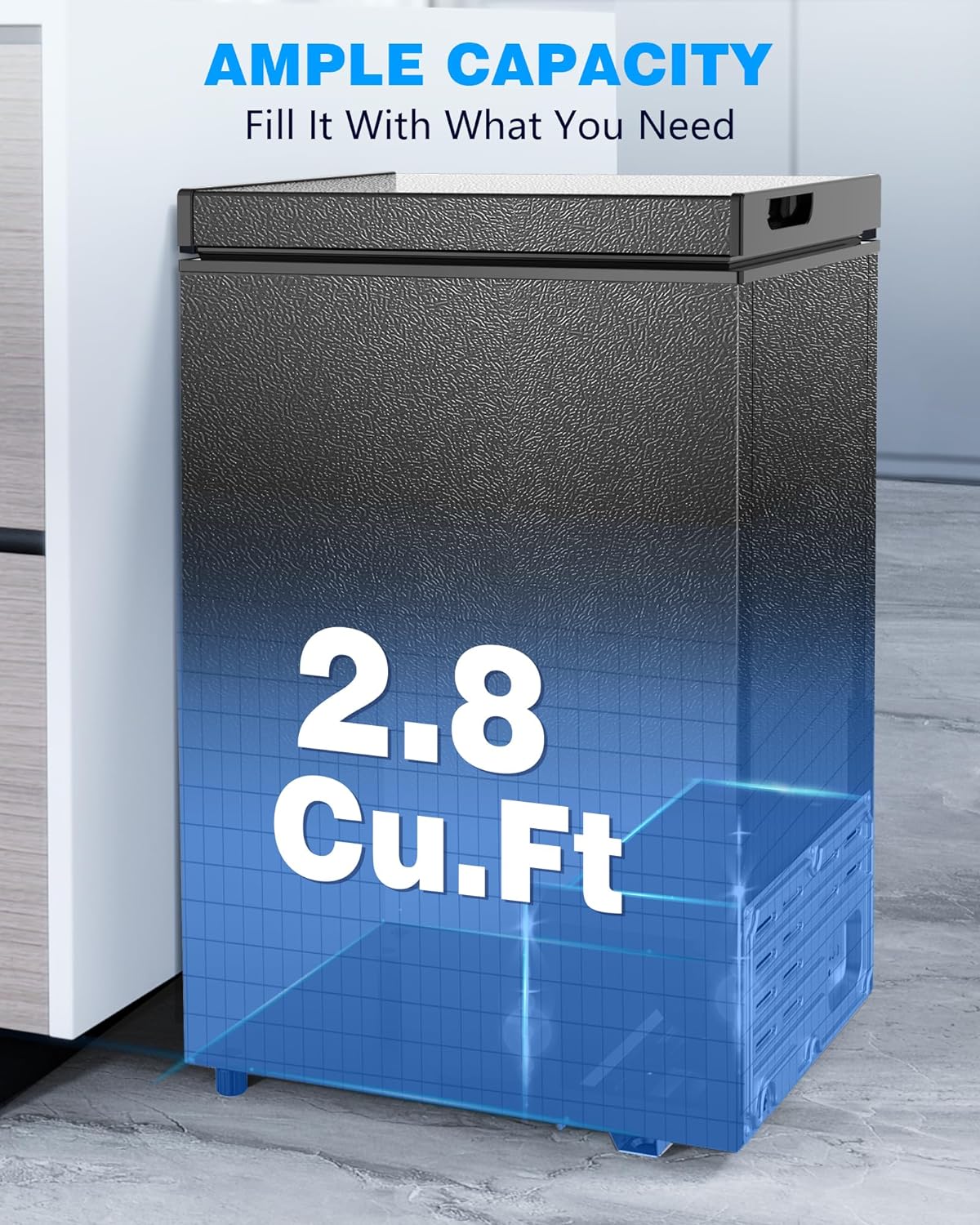 Kismile 7.0/3.5 Cubic Feet Chest Freezer with Removable Basket Free Standing
