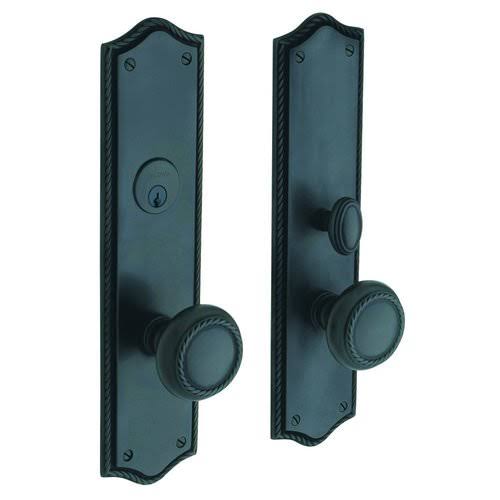 Baldwin 6554.FD Barclay Dummy Handleset Trim Set Satin Brass and Brown