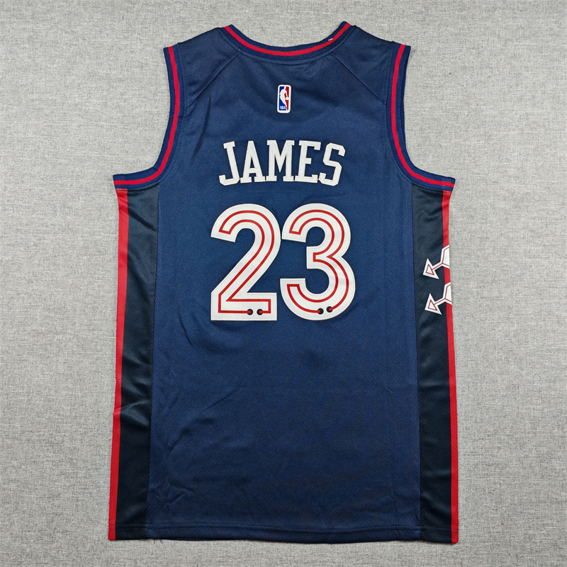 Men's Philadelphia 76ers LeBron James #23 Navy 2023/24 Swingman Jersey - City Edition