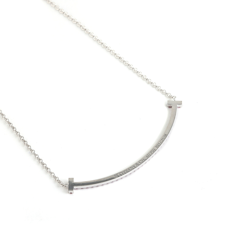 Tiffany & Co. Tiffany T Smile Necklace 18K White Gold Ruby 60698082