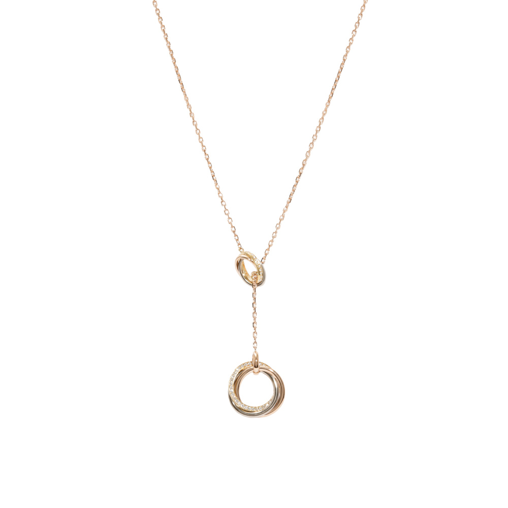 Cartier Trinity Necklace Tri-Gold Diamond B7058500