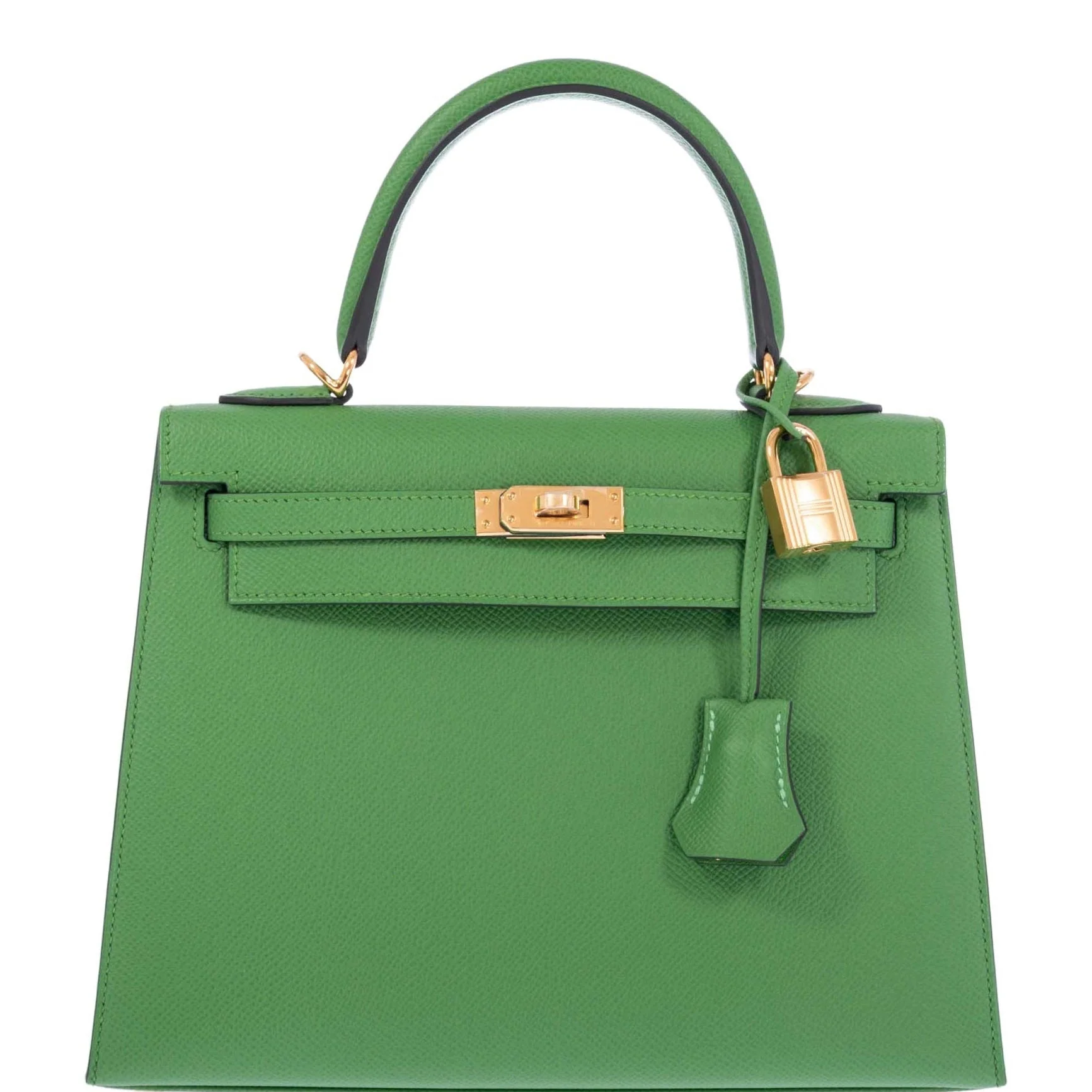 Hermès Kelly 25 Sellier Vert Yucca Epsom Gold Hardware