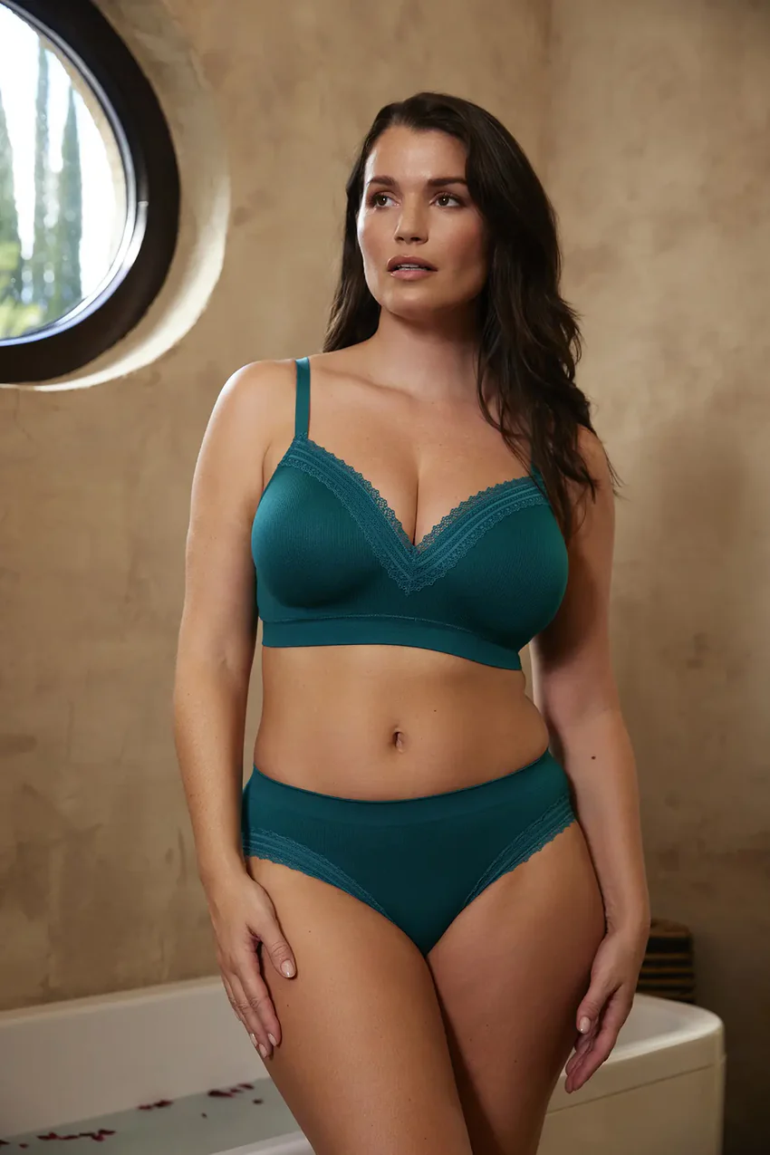 Lot de 2 brassières Agathe Vert Emeraude et Rose Nordique