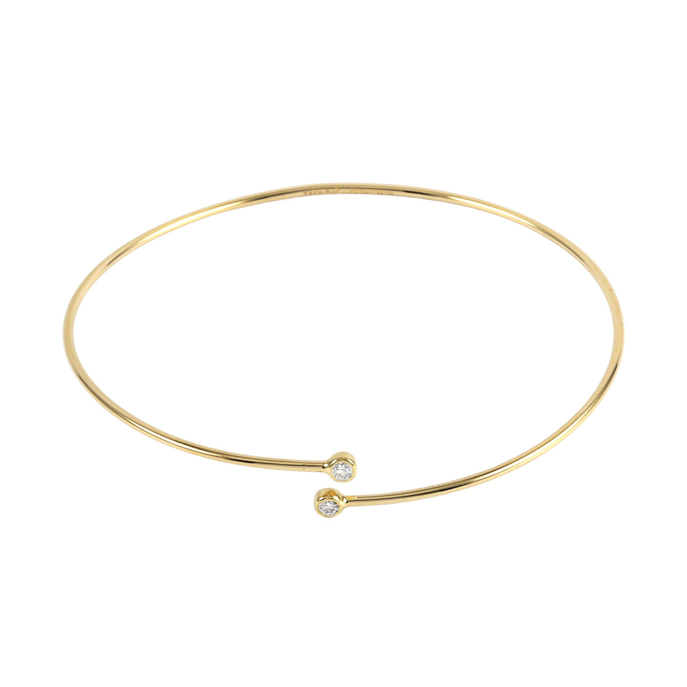 Tiffany & Co. Elsa Peretti Hoop Single Row Bracelet 18K Yellow Gold Diamond 60152217