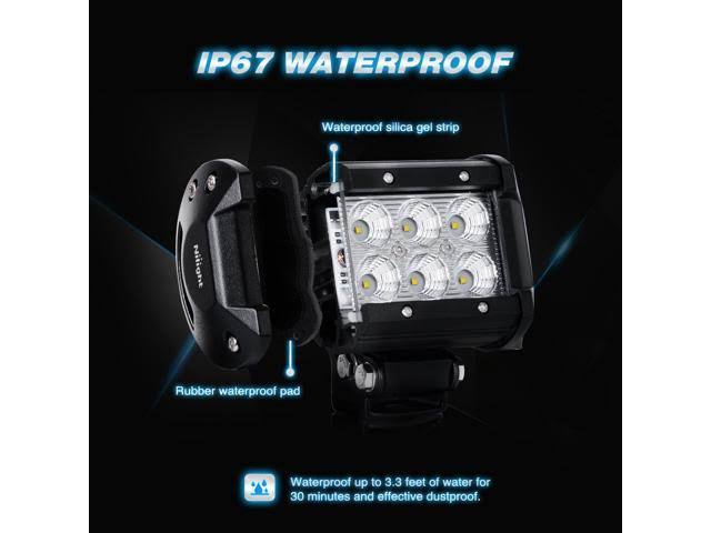 Nilight 42 inch 240W Spot Flood Combo LED Light Bar 2pcs 4 inch 18W Flood LED Fog Lights with Off Road Heavy Duty Wiring Harness
