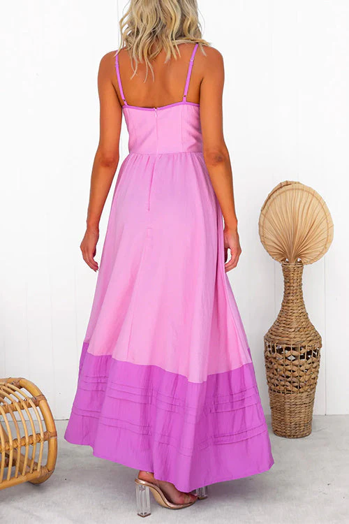 Color Block Cut Out Maxi DressClistos