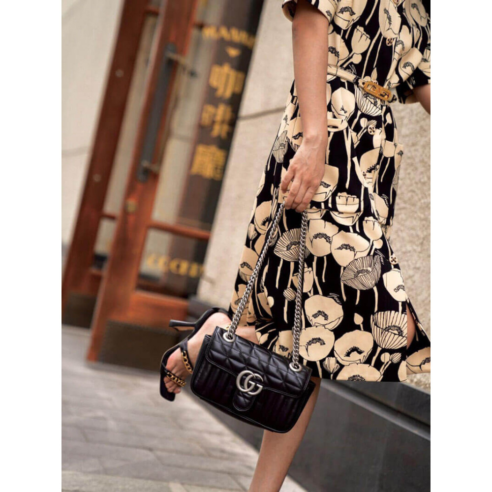 Gucci GG Marmont Mini Shoulder Bag Black