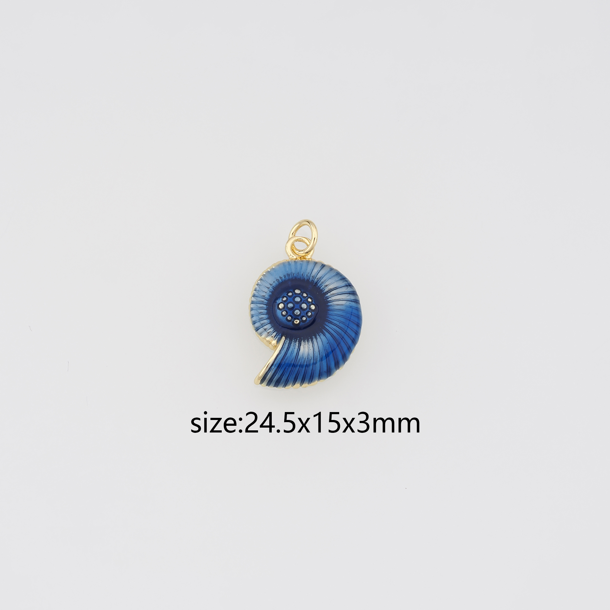 18K Gold Filled Conch Shell Pendant,Enamel Ocean Shell Charm Earrings Necklace for DIY Jewelry Making Supply