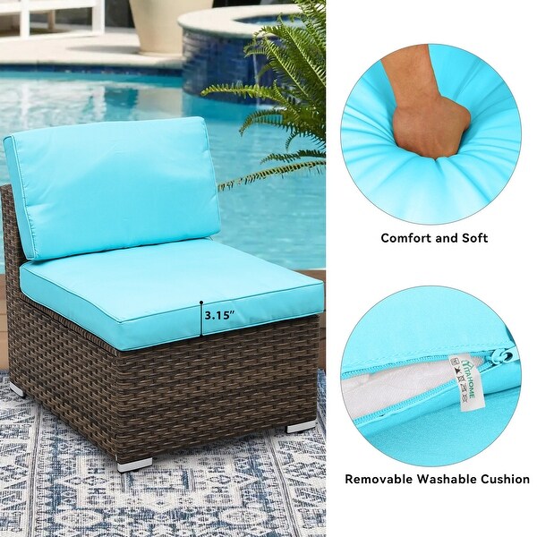 Moasis Blue 6piece Wicker Patio Furniture Set