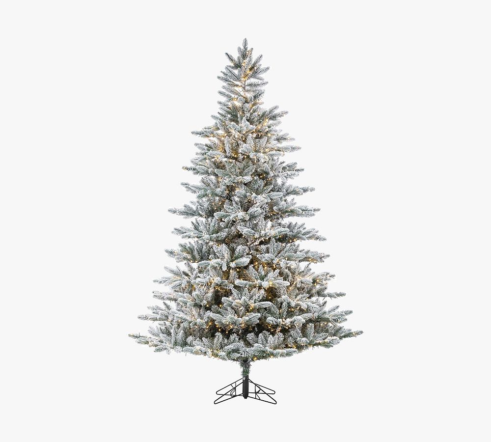 Lit Flocked Redwood Pine Faux Christmas Tree - 7.5 Ft.  sgtnighsdesigns