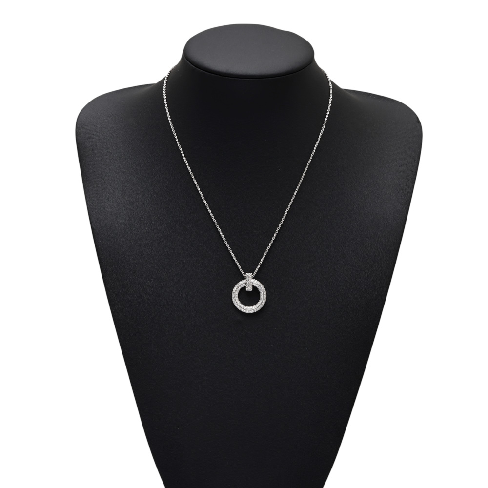Tiffany & Co. Tiffany T One Circle Necklace 18K White Gold Diamond 68172268