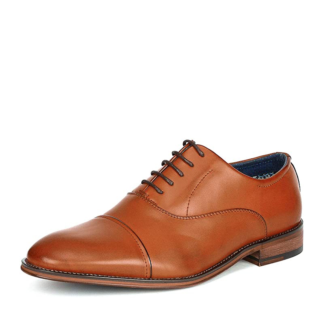 Men's Cap Toe PU Leather Oxford Shoes