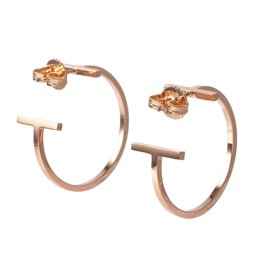 Tiffany & Co. Tiffany T Wire Hoop Earrings 18K Rose Gold 60011243
