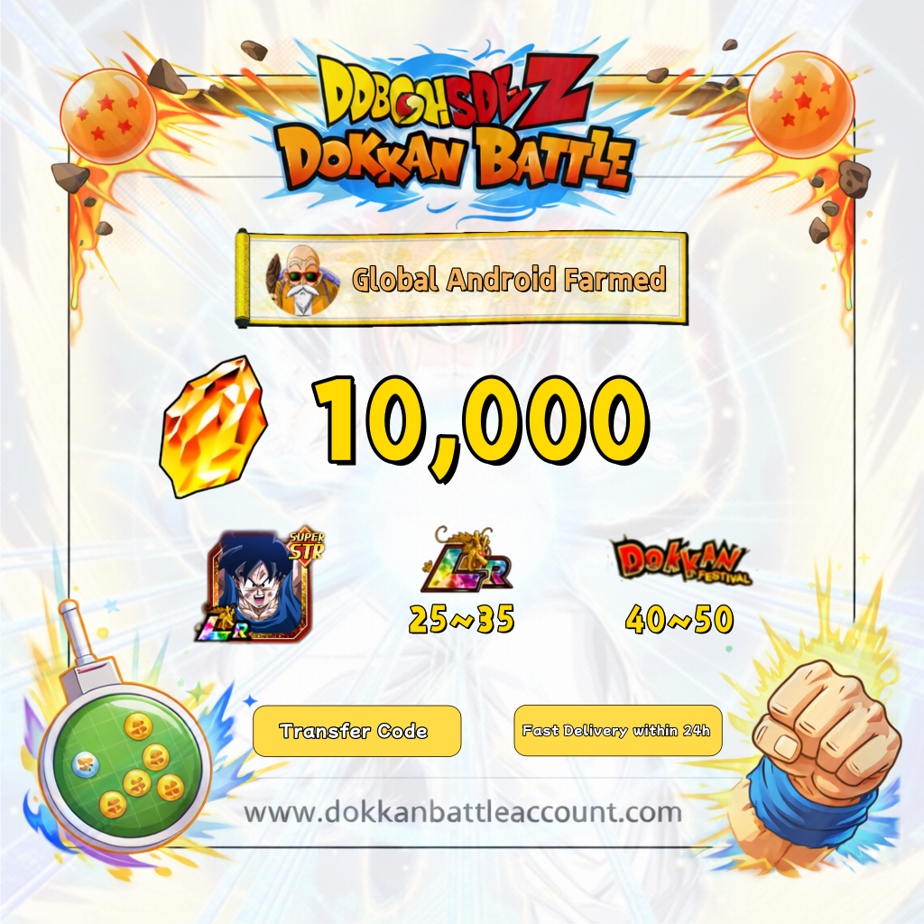[Global] Dokkan Battle Farmed Account 10000 DS With 1000 Day Goku for Android Only
