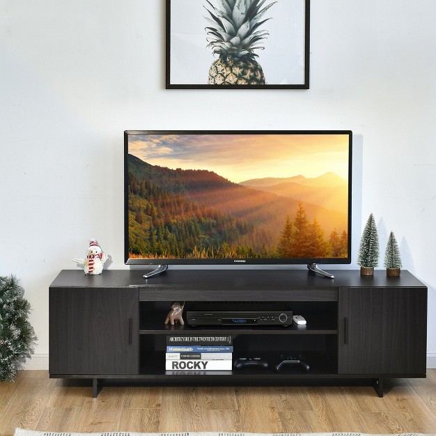 Costway Modern Tv Stand Media Entertainment Center For Tv x27 s Up To 65 x27 x27 W storage Cabinet
