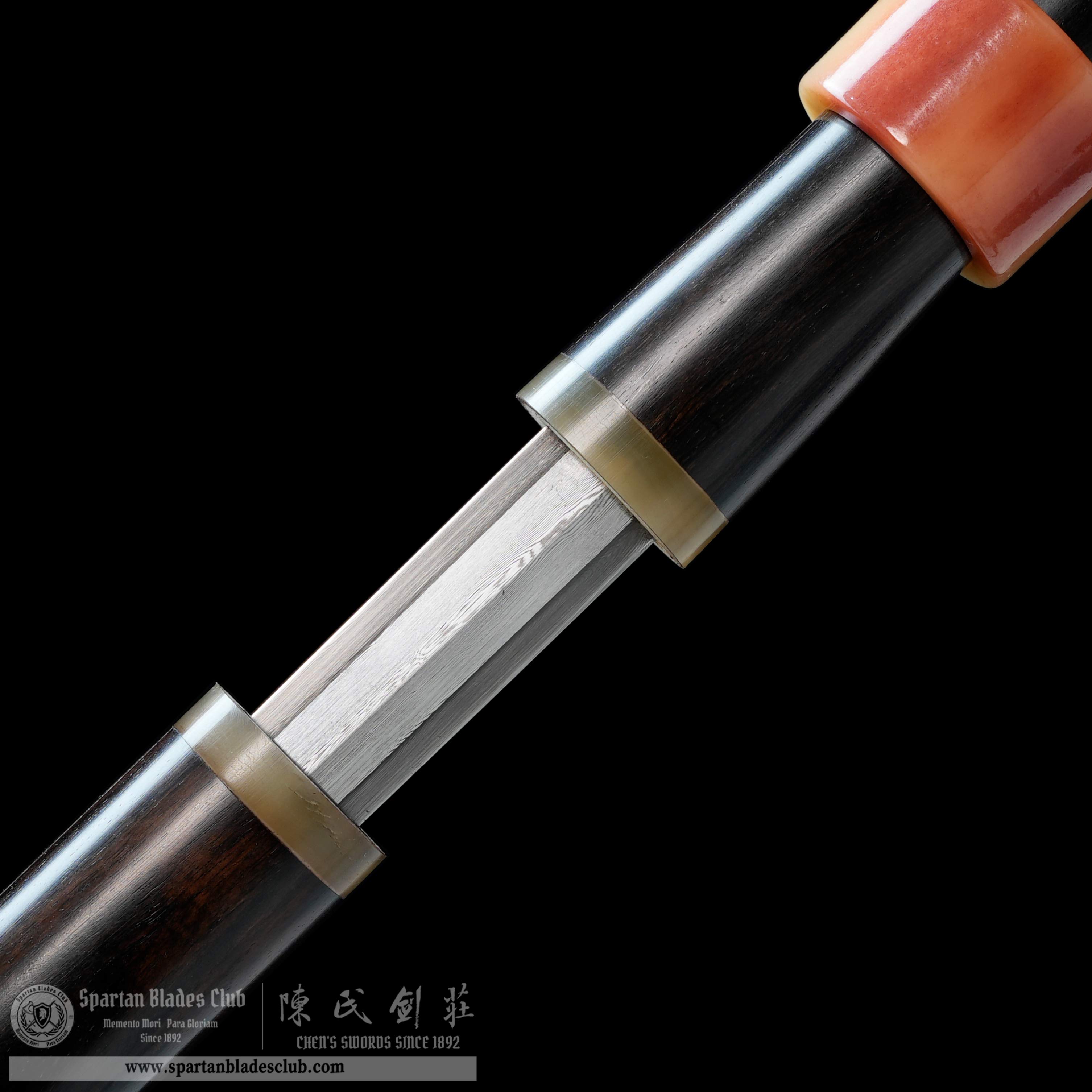 XA18 | Xuantan | Chinese Jian  | Damascus steel | Black | Battle-Ready | Full-tang | Spartan Blades Club | CHEN'S SWORDS 1892 - Spartan Blades Club - 陳氏劍莊1892