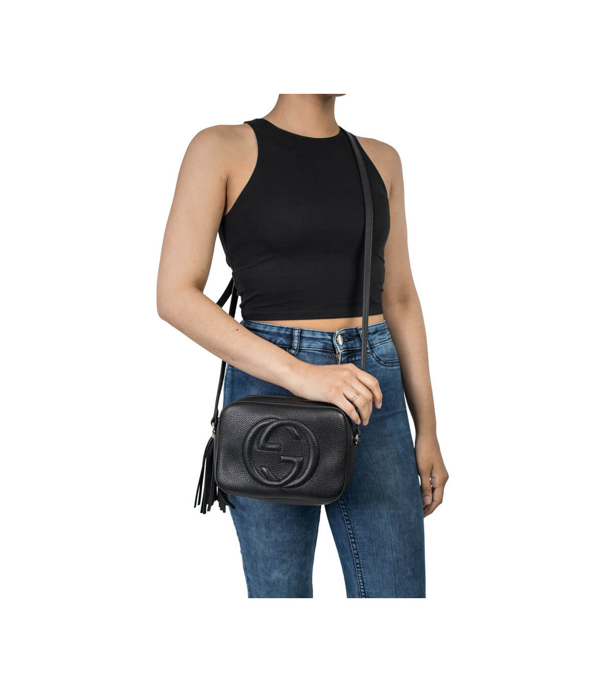 Gucci Soho Small Leather Disco Bag Black