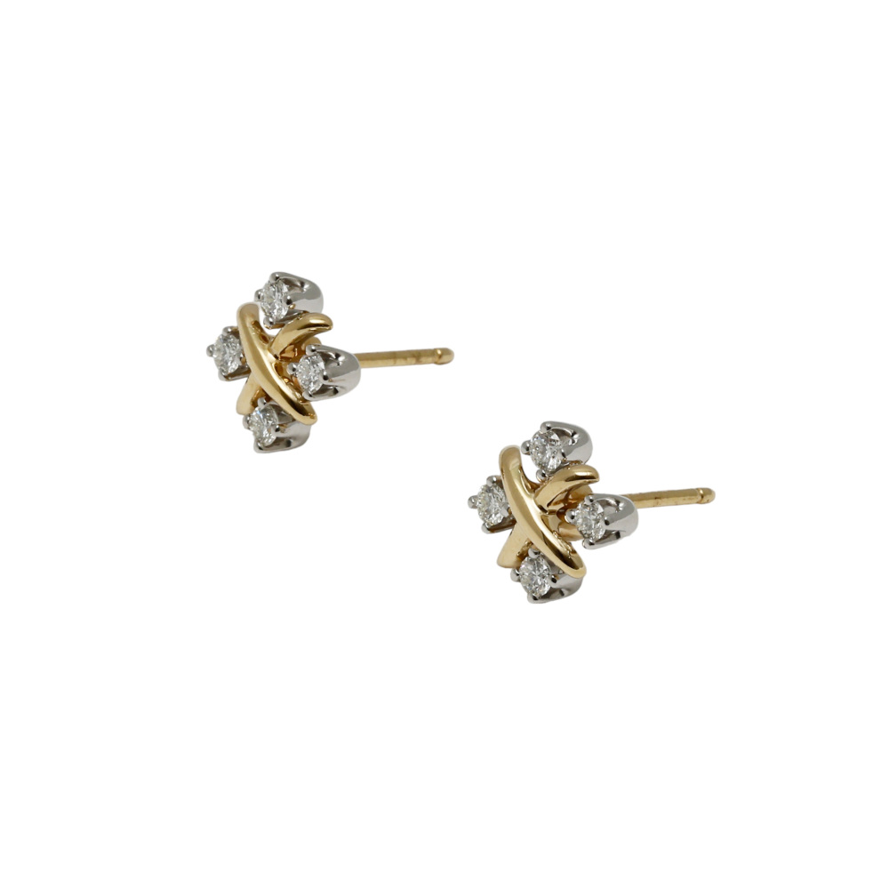 Tiffany & Co. Jean Schlumberger Rin Earrings Platinum & 18K Yellow Gold Diamond 60090615