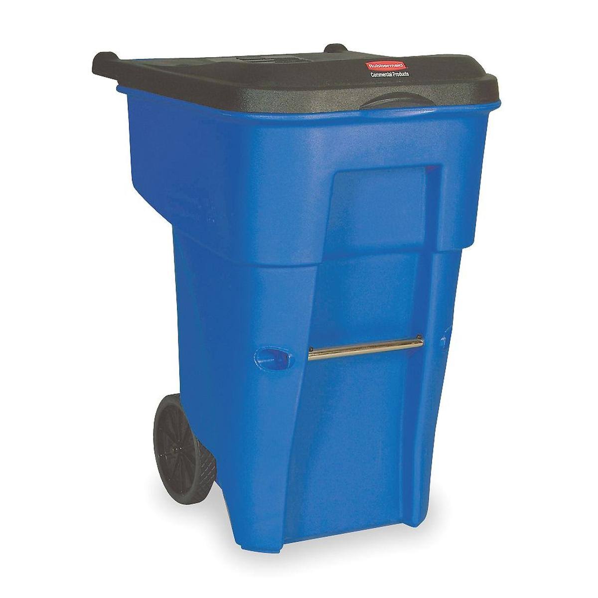 Brute Rollout Container Square Plastic 95 Gal Blue Rubbermaid
