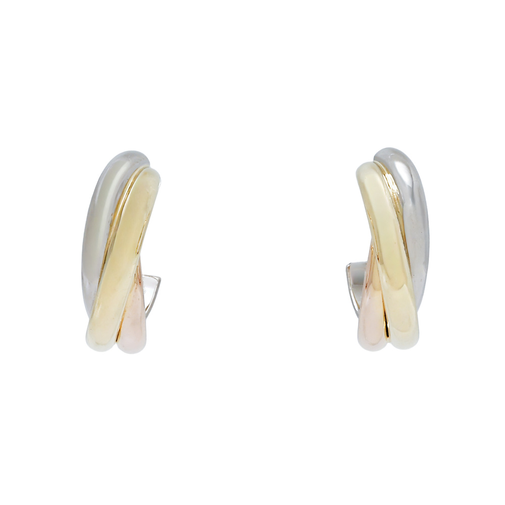 Cartier Trinity Earrings Tri-Gold B8017100