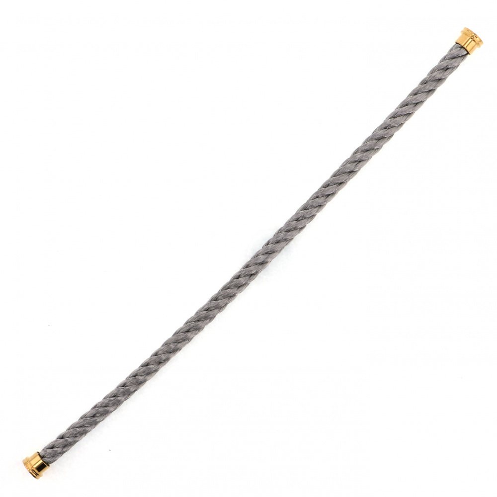 FRED Force 10 (lm) Steel Cable Silver 16 Jewelry Parts Mens Bracelet 18K Yellow Gold 6B0110