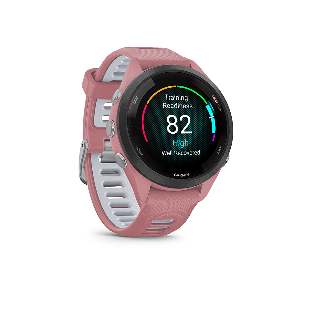 Garmin - Forerunner 265S GPS Smartwatch 42 mm Fiber-reinforced polymer - Black/Light Pink