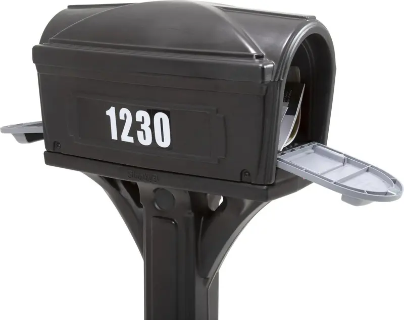 Traditional Black Plastic Residential Mailbox – Durable, Weather-Resistant Curbside Delivery Box