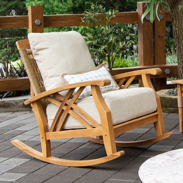 Cambridge Casual Carmel 3piece Teak Rocking Chair Set with Cushion